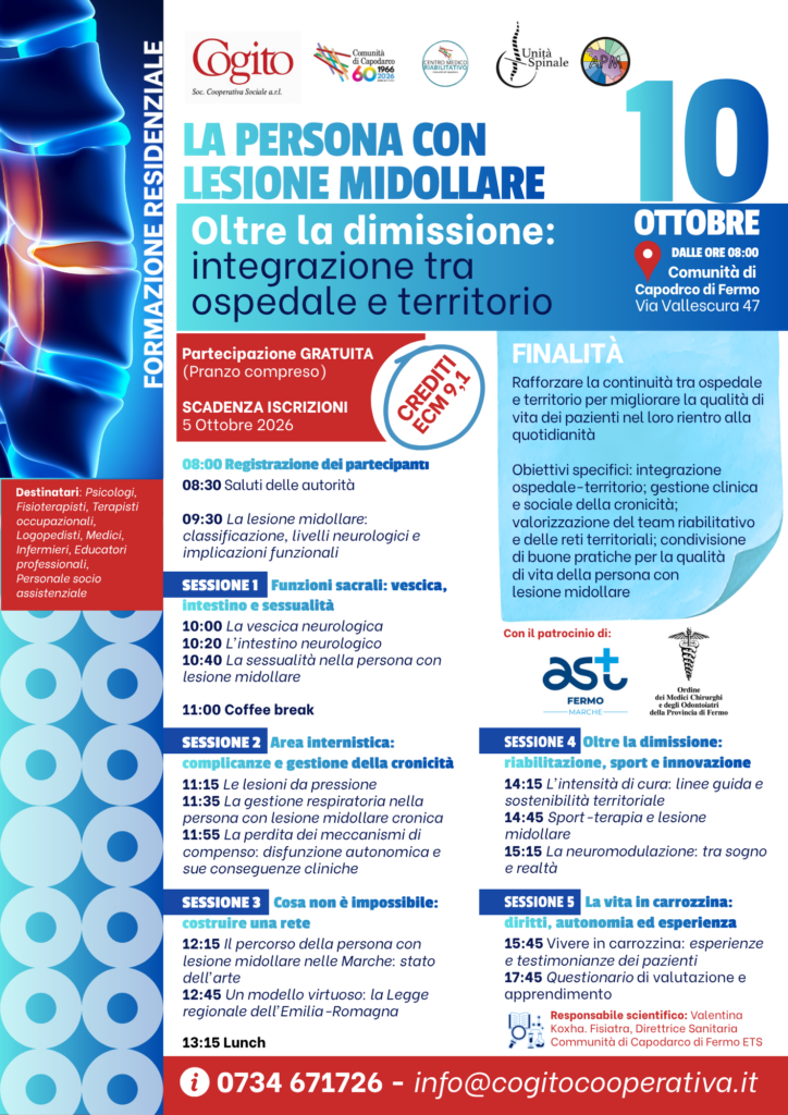 La persona con lesione midollare (Crediti ECM 9,1) 1 Lesione Midollare Formazione 10Ottobre