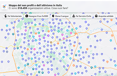 ecco la mappa dove trovare tutto il non profit italiano e cercare aiuto per sé o per chi ne ha bisogno