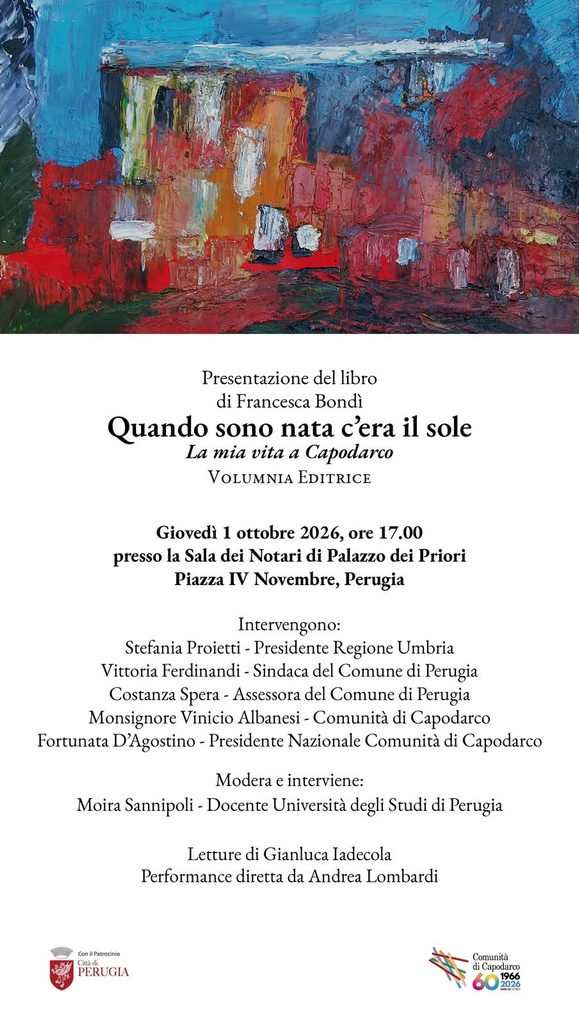 Quando sono nata c’era il sole. La mia vita a Capodarco 1 Presentazione libro Bondi