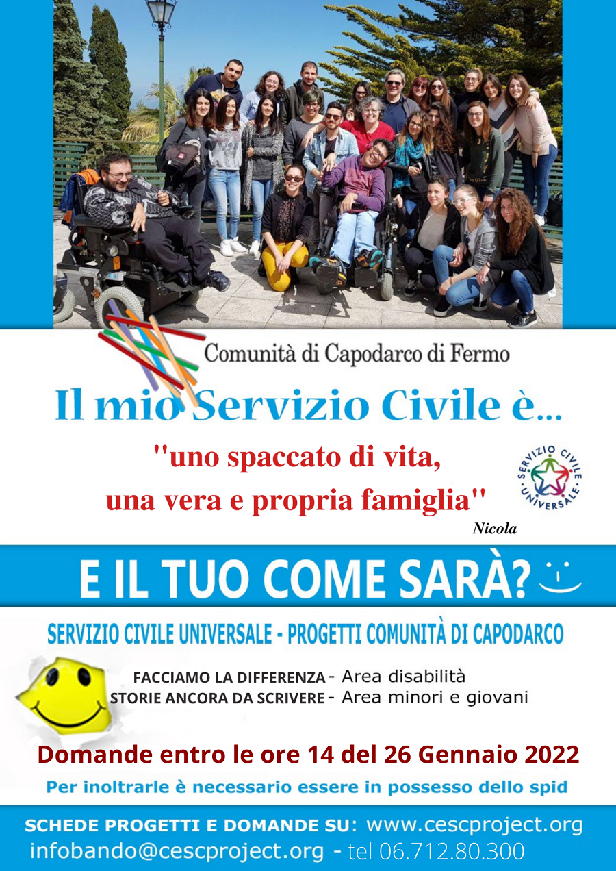 servizio civile, ecco i progetti della comunità di capodarco nelle marche