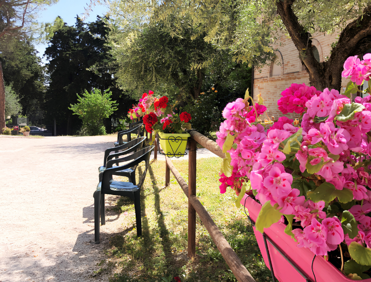 ingresso sede con fiori