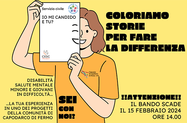 servizio civile nelle comunità di capodarco: “coloriamo storie per fare la differenza”